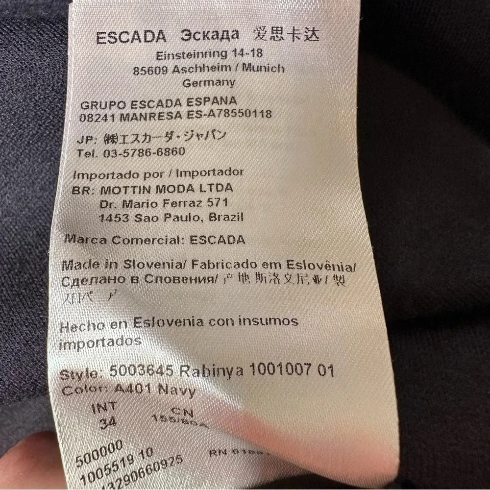 ESCADA Navy Blue Pencil Skirt Size 4 - Picture 8 of 9